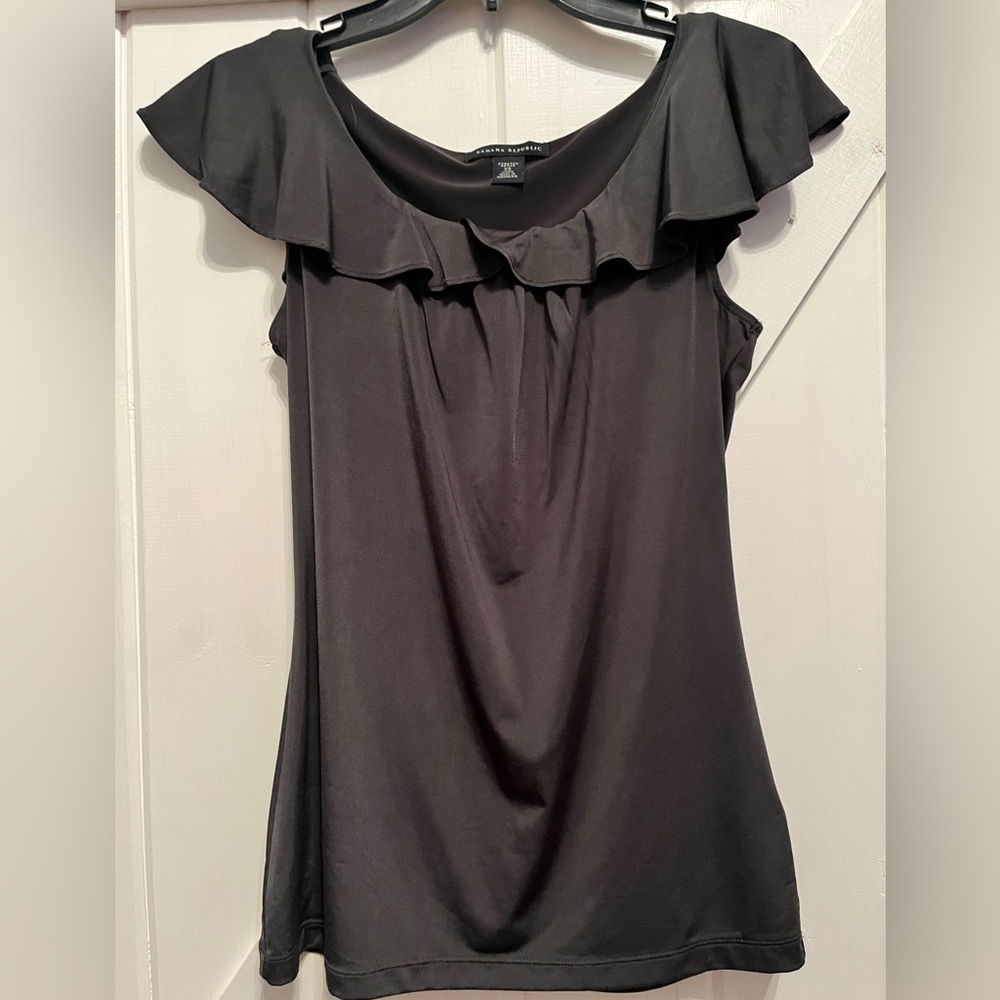 Banana Republic Women’s Flutter Sleeve Top - XSP - Charcoal